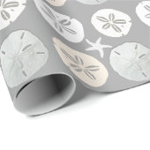 熱帯砂ドルスターフィッシュシルバーグレイ ラッピングペーパー (ロールコーナー)