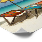 熱帯砂ビーチとターコイズ海。2 ポスター (角)