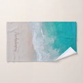 熱帯砂ビーチ海の晴れた波モダン バスタオルセット (ハンドタオル)