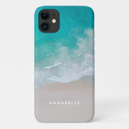 熱帯砂ビーチ海の晴れた波モダン iPhone 11 ケース