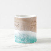 熱帯砂ビーチ海サニーウェーブビーチハウス コーヒーマグカップ (中央)