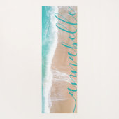 熱帯砂ビーチ海パーソナライズされた法  ヨガマット (裏面)