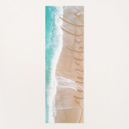 熱帯砂ビーチ海パーソナライズされた法  ヨガマット