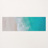 熱帯砂ビーチ海パーソナライズされた瞑想 ヨガマット (裏面(横))