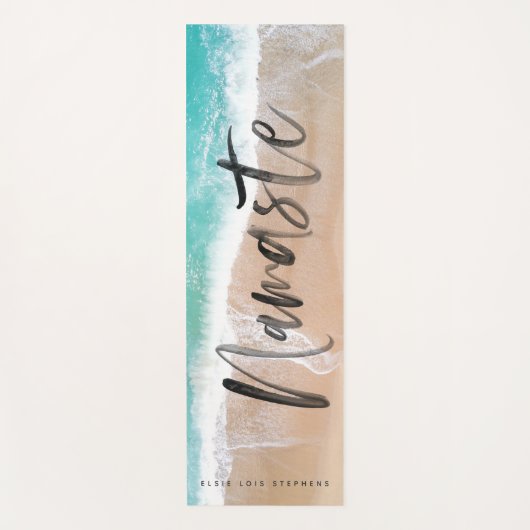 熱帯砂ビーチ海パーソナライズされた瞑想 ヨガマット (正面)