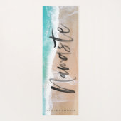 熱帯砂ビーチ海パーソナライズされた瞑想 ヨガマット (裏面)