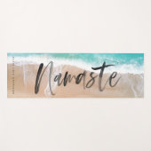 熱帯砂ビーチ海パーソナライズされた瞑想 ヨガマット (正面(横))