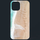 熱帯砂ビーチ海パーソナライズされた瞑想 iPhone 12 PRO MAX ケース<br><div class="desc">熱帯砂ビーチ海パーソナライズされたおもしろいモダンのスタイリッシュ電話のケースデザイン。</div>