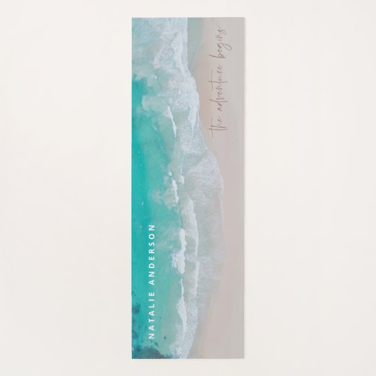 熱帯砂ビーチ海冒険が始まる ヨガマット (裏面)