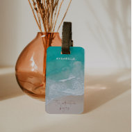 熱帯砂ビーチ海冒険が始まる ラゲッジタグ