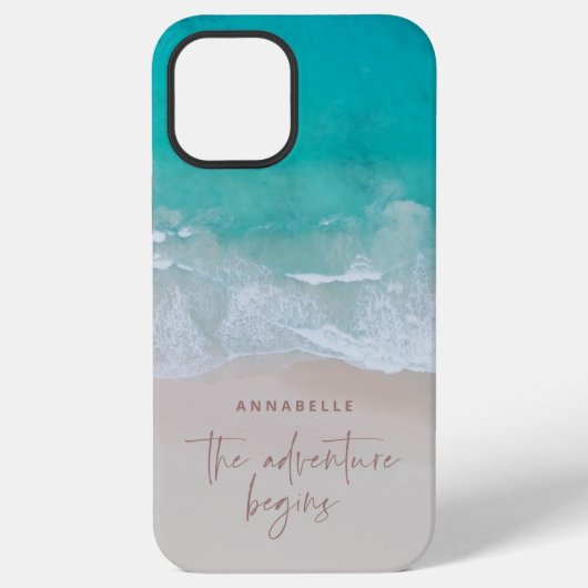 熱帯砂ビーチ海冒険が始まる iPhoneケース (裏面)