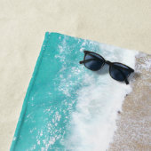 熱帯砂ビーチ海晴れた波の休暇 ビーチタオル (インサイチュ)