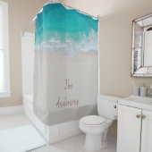 熱帯砂ビーチ海晴モダンれ波 シャワーカーテン (インサイチュ)