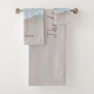 熱帯砂ビーチ海晴モダンれ波 バスタオルセット