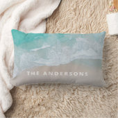 熱帯砂ビーチ海晴モダンれ波  ランバークッション (ブランケット)