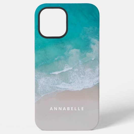 熱帯砂ビーチ海晴モダンれ波 iPhoneケース (裏面)