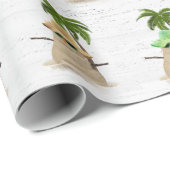 熱帯砂マンとヤシの木ラッピング紙 ラッピングペーパー (ロールコーナー)