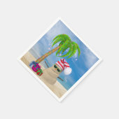 熱帯砂マンクリスマスパームツリー スタンダードカクテルナプキン (角)