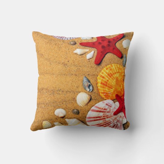 熱帯砂浜の貝殻のヒトデ クッション (裏面)