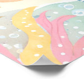 熱帯礁でシュノーケリングする ポスター (角)