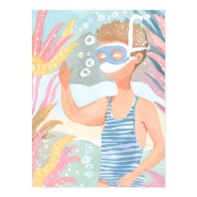 熱帯礁でシュノーケリングする