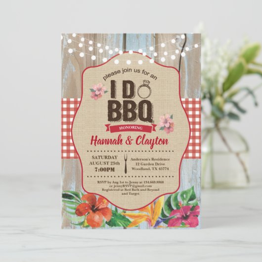熱帯私はBBQの招待をします。 婚約パーティ 招待状 (スタンド正面)