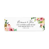 熱帯秋カラフルフローラ差出人住所 ラベル (正面)