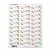 熱帯秋カラフルフローラ差出人住所 ラベル (フルシート)