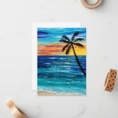 熱帯空白のデザイン付きフラットノートカード ノートカード (正面/裏面インサイチュ)