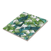 熱帯立方効果のバナナの葉のデザイン タイル (側面)