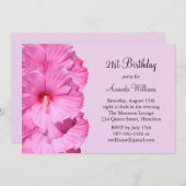 熱帯第21誕生日の招待状(紫色) 招待状 (正面/裏面)