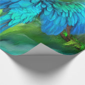 熱帯精神-金ゴールドおよび青いコンゴウインコの芸術のギフト用包装紙 ラッピングペーパー (角)