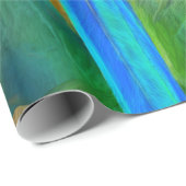 熱帯精神-金ゴールドおよび青いコンゴウインコの芸術のギフト用包装紙 ラッピングペーパー (ロールコーナー)