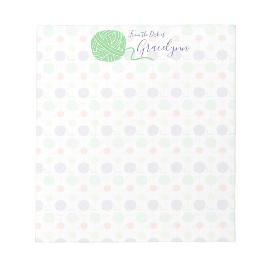 熱帯糸ボールストリングパターン ノートパッド (正面)