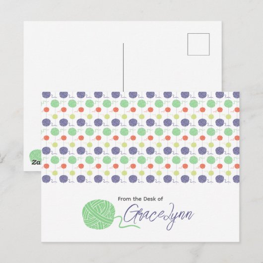 熱帯糸ボールストリングパターン ポストカード (正面/裏面)