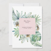 熱帯紅葉ピンクベビーシャワー招待状 招待状 (正面)