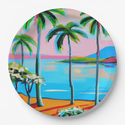 熱帯紙パーティープレート ペーパープレート (正面)
