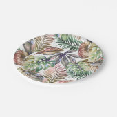 熱帯紙プレート熱帯モンステラ葉デコール ペーパープレート (アングル)
