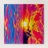 熱帯素晴らしの夕日 ジグソーパズル (横)