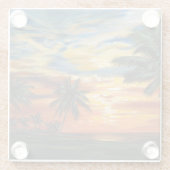 熱帯素晴らし夕日 ガラスコースター (裏面)