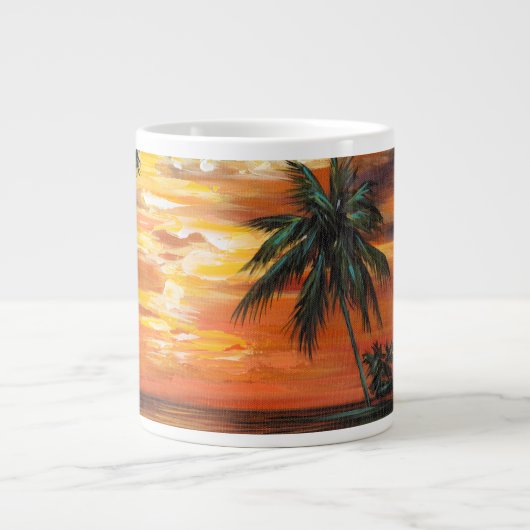 熱帯素晴らし夕日 ジャンボコーヒーマグカップ (正面)
