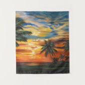 熱帯素晴らし夕日 タペストリー (正面)
