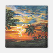 熱帯素晴らし夕日 マグネット (正面)