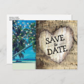 熱帯素朴ビーチの目的地の日付を保存 案内ポストカード (正面/裏面)