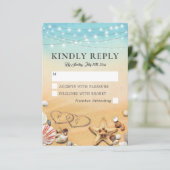 熱帯素朴ビーチハート結婚反応 出欠カード (スタンド正面)