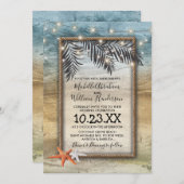 熱帯素朴ビーチヒトデ結婚ラ 招待状 (正面/裏面)