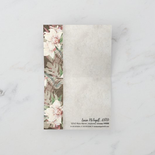 熱帯素朴フローラの葉、ありがとう サンキューカード (内部)