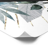 熱帯素朴フローラ幾何結婚体歓迎P ポスター (角)