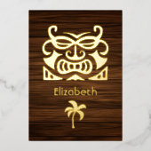 熱帯素朴ブライダルシャワーフォイル招待状 箔招待状 (正面)