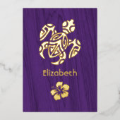 熱帯素朴ブライダルシャワーフォイル招待状 箔招待状 (正面)